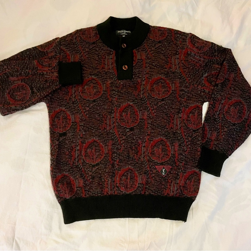 Vintage 80s Yves Saint Laurent 2-Button Sweater